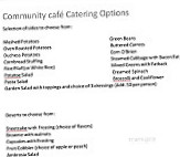 Community Cafe menu