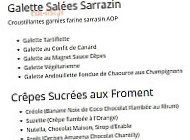 Aux Sarrazines Du Faubourg menu