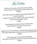 Auberge De La Court D'aron menu