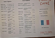 Pizzeria Capri menu