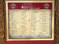 Asie Gourmet menu