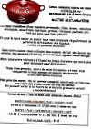 Le Saint Genis menu