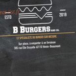 B Burgers menu
