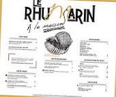 Le Rhumarin menu