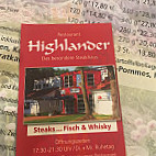 Highlander Steakhaus menu
