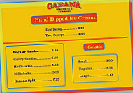 Cabana Water Ice Co menu