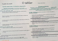 Ô Tablier menu