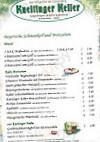 Kneitinger Keller menu