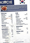 Kimchi menu
