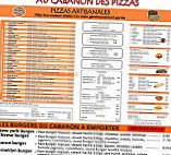 Au Cabanon Des Pizzas menu