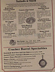 Cracker Barrel Old Country Store menu