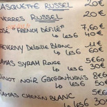 Le Russel menu