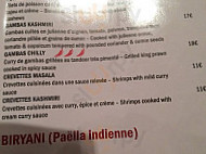 Le Kashmir menu