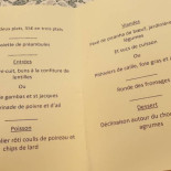 Auberge de la Forge menu