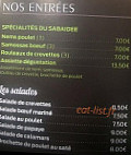 Le Sabaidee menu