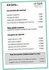 La Vigotte menu