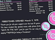 Freestones City Grill menu