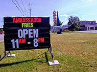 Ambassador Fries outside