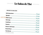 Le Chalet menu