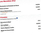 Brasserie Le Printemps menu