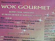 Wok Gourmet menu