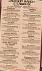 Jackson Ranch Steakhouse menu