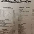 Lottsburg Cafe menu
