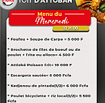 Toit D'attoban menu
