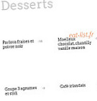 Les Artisans menu