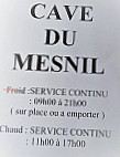 Cave Du Mesnil menu
