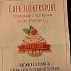 Cafe Zuckerstube menu