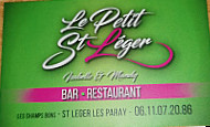 Le Petit Saint Leger menu