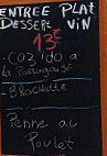 A La Cloche de Bois menu