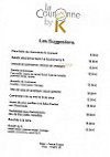 La Couronne By K menu