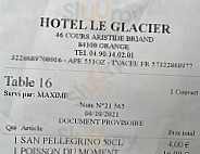 Bistrot Le Glacier menu