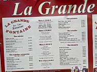 La Grande Fontaine menu