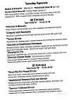 The Tunnicliff Inn menu