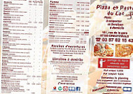 Pizza et Pasta du Lac menu