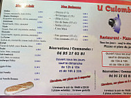 Restauarant - Pizzeria U Culombu menu