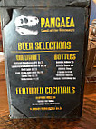 Pangea Dinosaur Grill menu