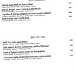 La Table D'antoine menu