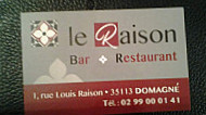 Bar Restaurant Le Raison menu