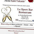 Sport Bar Restaurant Sbr menu