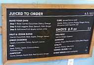 Mother's Juice Cafe menu