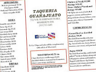 Taqueria Guanajuato menu