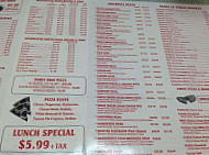 Joe's Pizza menu