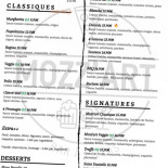 Mozz'art Speisekarte