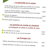 Bellier menu