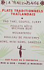 La Thailondaise menu