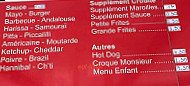 Royal Burger menu